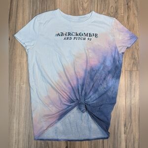 Abercrombie Tie-Dye Knot Front Tee Blue Purple Girls 15/16